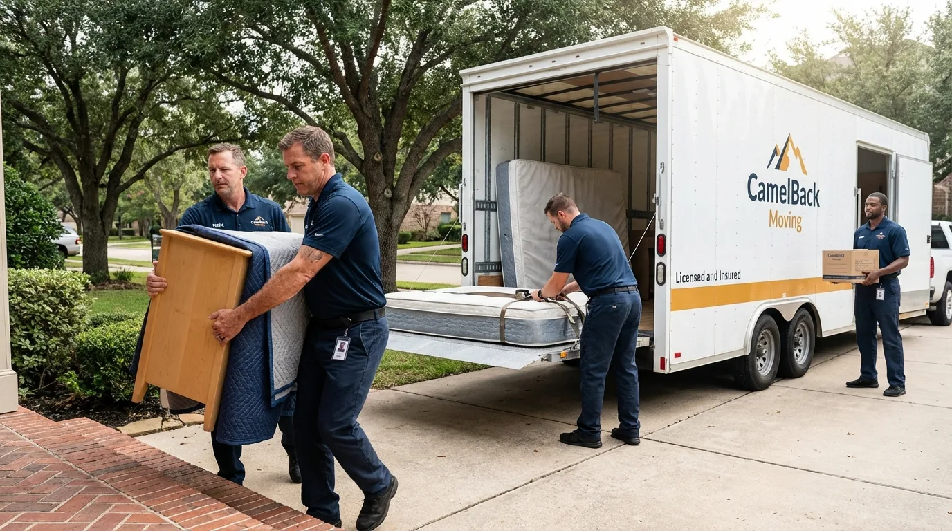Crew loading residential truck for cross-state move from Kailua, HI